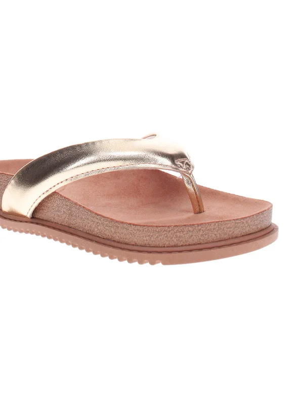 Beira Rio Beira Rio Ladies Flat Sandals Golden | Made In Brazil