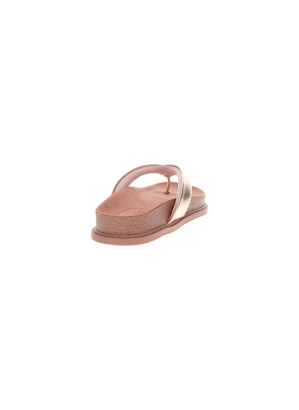 Beira Rio Beira Rio Ladies Flat Sandals Golden | Made In Brazil