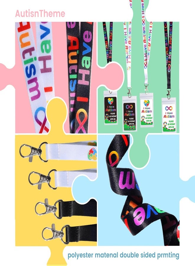 Gialer 2 Pack Autism Alert Card, ADHD Awareness Autistic Emergency Contact Card with Autism Lanyards Waterproof Card Holder Pocket Insert PVC - Image 2