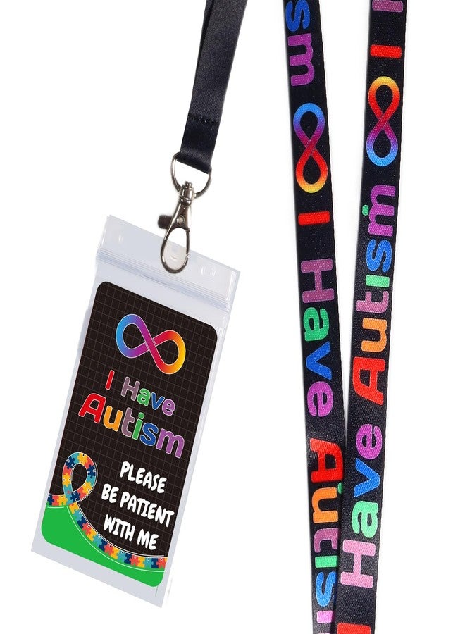 Gialer 2 Pack Autism Alert Card, ADHD Awareness Autistic Emergency Contact Card with Autism Lanyards Waterproof Card Holder Pocket Insert PVC - Image 5