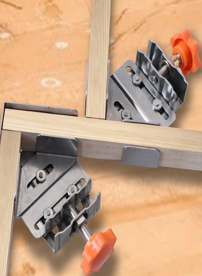 Bewinner 4PCS Corner Clamps for Woodworking, 90 Degree Adjustable Swing Jaw Right Angle Clamps, Single Handle Corner Clamp Set for DIY Projects with Stainless Steel Construction - Image 2