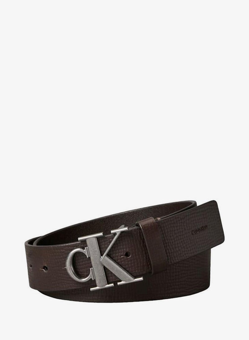 CALVIN KLEIN Full-Grain Leather Logo Buckle Belt - Image 1