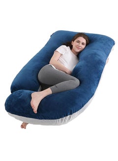 Arabest Pregnancy Pillows, 180cm Long Maternity Pillows, U-Shape Full Body Pillow, Cooling Cover Blue&Grey, Pregnancy Pillows for Sleeping, Body Pillows for Adults, Maternity Pillow and Pregnancy Must Haves  - Image 2