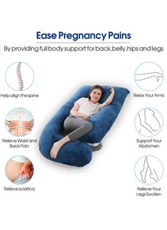 Arabest Pregnancy Pillows, 180cm Long Maternity Pillows, U-Shape Full Body Pillow, Cooling Cover Blue&Grey, Pregnancy Pillows for Sleeping, Body Pillows for Adults, Maternity Pillow and Pregnancy Must Haves  - Image 5