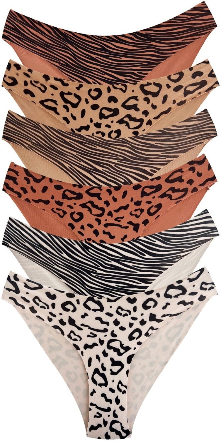COTTONHILL Basic Patterned Laser Cut Women's Bikini Panties 6-Pack  - Image 1