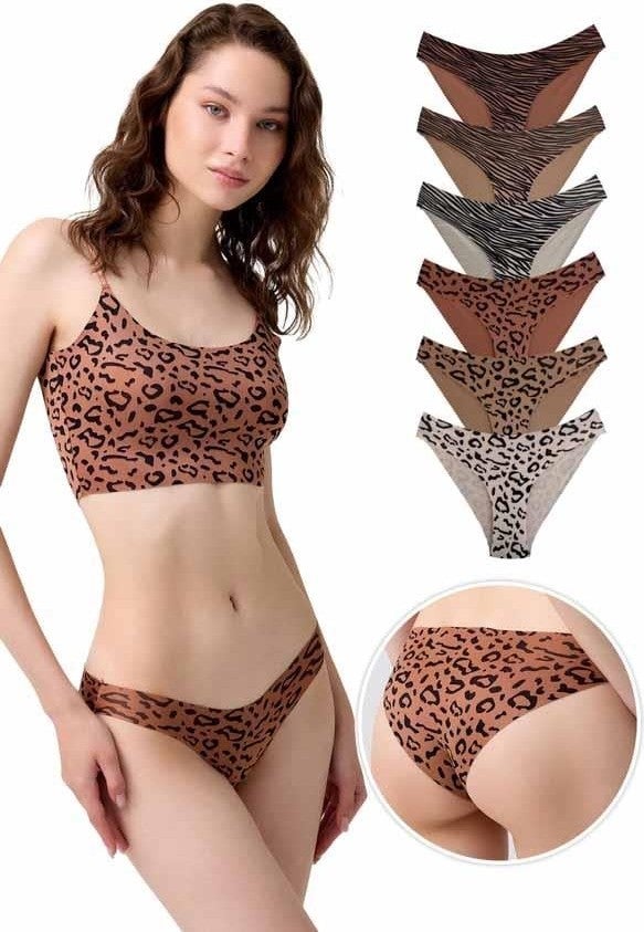 COTTONHILL Basic Patterned Laser Cut Women's Bikini Panties 6-Pack  - Image 3