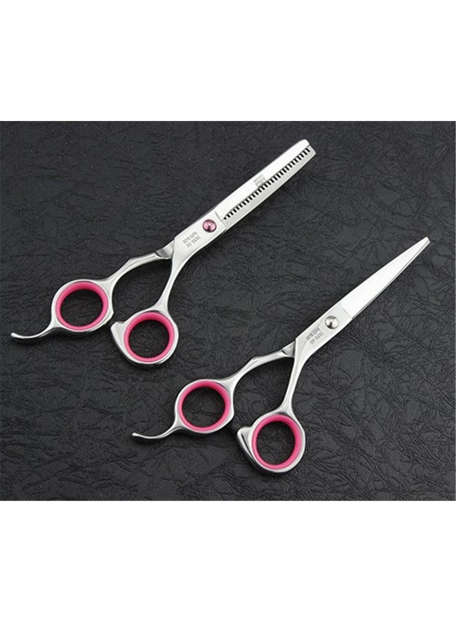 JYHY Professional Hair Cutting Scissors Shears Barber Thinning Set Kit- Family Hair Cutting,Barber Hair Cutting Tool Thinning texturizing/Pink 6" - Image 2