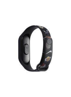 For Mi Band 9 Strap Mi Band 5/6/7/8 Strap Cartoon Printed Mi Band 3/4 Wristband-Color:Black Nike-Specifications:Mi 8/9