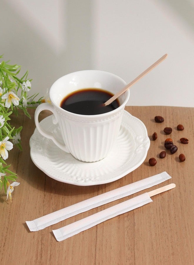KINYFY 200 Pcs Wooden Coffee Stirrer Sticks, 5.5 Inch Individually Wrapped Coffee Stirrers, Disposable Stirrer Sticks for Coffee, Lemonade, Cocktails - Image 4