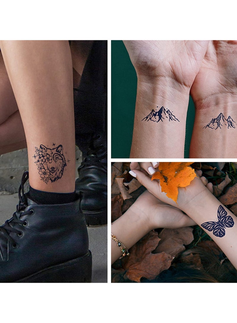 قوس قزح أورينبو 16 ورقة وشم مؤقتة للنساء والفتيات، وشم مؤقت على شكل فراشة جبلية واقعية، مقاوم للماء، ملصقات فنية طبيعية للجسم - Image 2