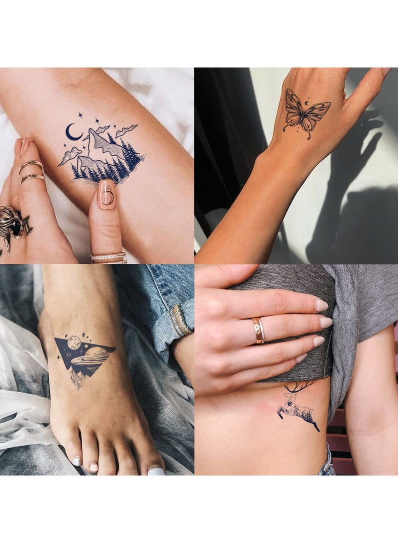 قوس قزح أورينبو 16 ورقة وشم مؤقتة للنساء والفتيات، وشم مؤقت على شكل فراشة جبلية واقعية، مقاوم للماء، ملصقات فنية طبيعية للجسم - Image 5