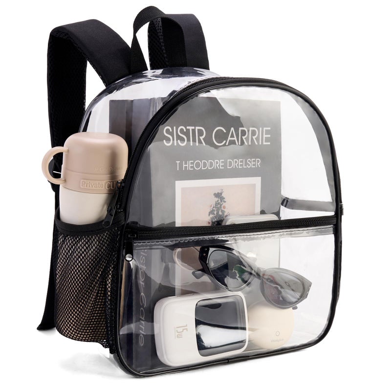 JOWURY Clear Backpack Stadium Approved 12x6x12,Clear Bag for Stadium events Made of Waterproof PVC Plastic and Reinforced Shoulder Straps, it is Suitable for Sporting events, Schools, Concerts - Image 1