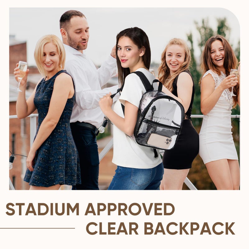 JOWURY Clear Backpack Stadium Approved 12x6x12,Clear Bag for Stadium events Made of Waterproof PVC Plastic and Reinforced Shoulder Straps, it is Suitable for Sporting events, Schools, Concerts - Image 5