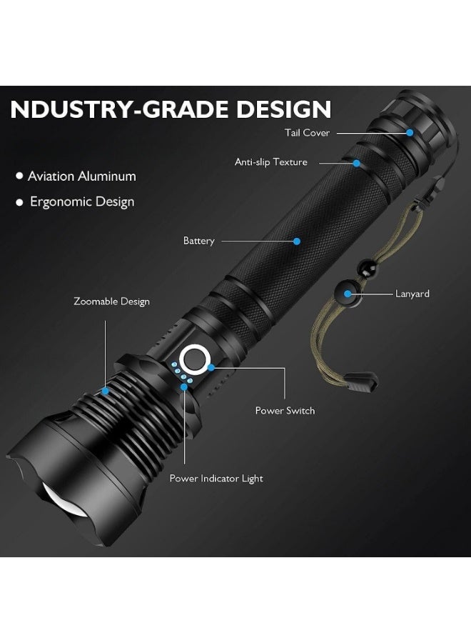 KADRAMA Rechargeable Flashlights 90000 High Lumens High Power Led Flashlight 5 Modes IPX7 Waterproof for Camping, Hiking, Emergencies - Image 5