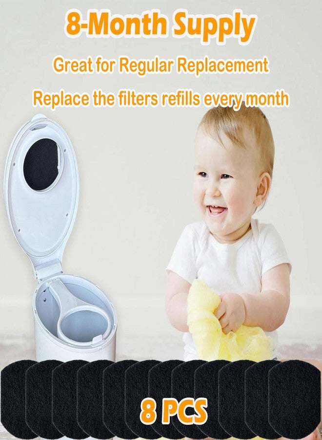 AFJWUZ 8 Pack Odor Removing Refills for Ubbi Diaper Pail, Diaper Pail Odor Absorber Carbon Filter Refills to Keep Home Fresh - Image 5