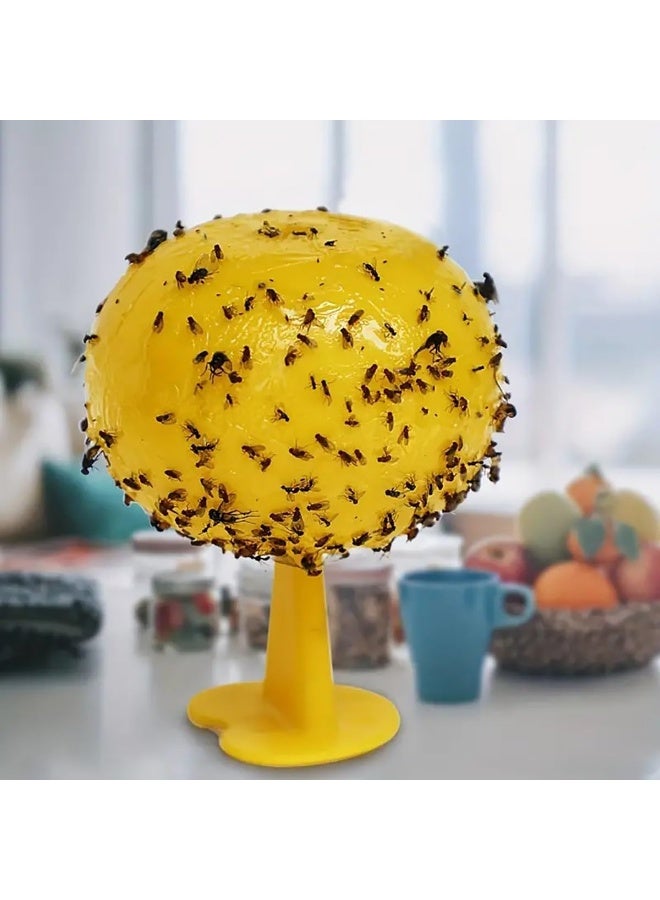 Pack of 10 Fruit Fly Traps for Outdoor Orchard, Ball Shape Hanging Fruit Fly Trap Bait Yellow Sticky , Home Garden Farm Fruit Plants Gnat Sticky Traps - Image 3