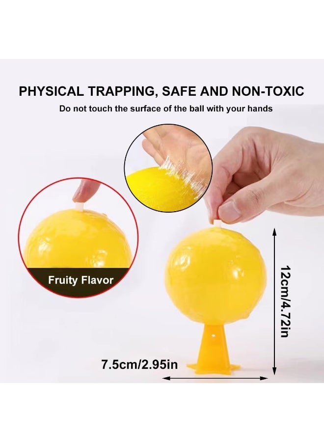Pack of 10 Fruit Fly Traps for Outdoor Orchard, Ball Shape Hanging Fruit Fly Trap Bait Yellow Sticky , Home Garden Farm Fruit Plants Gnat Sticky Traps - Image 4