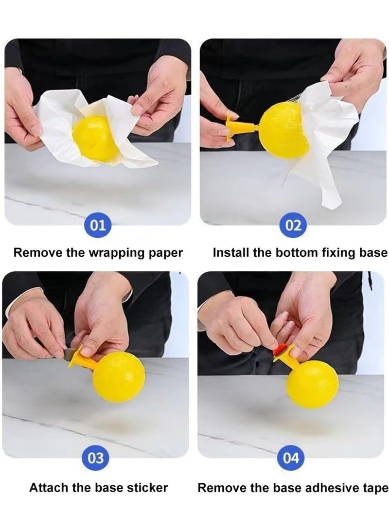 Pack of 10 Fruit Fly Traps for Outdoor Orchard, Ball Shape Hanging Fruit Fly Trap Bait Yellow Sticky , Home Garden Farm Fruit Plants Gnat Sticky Traps - Image 5