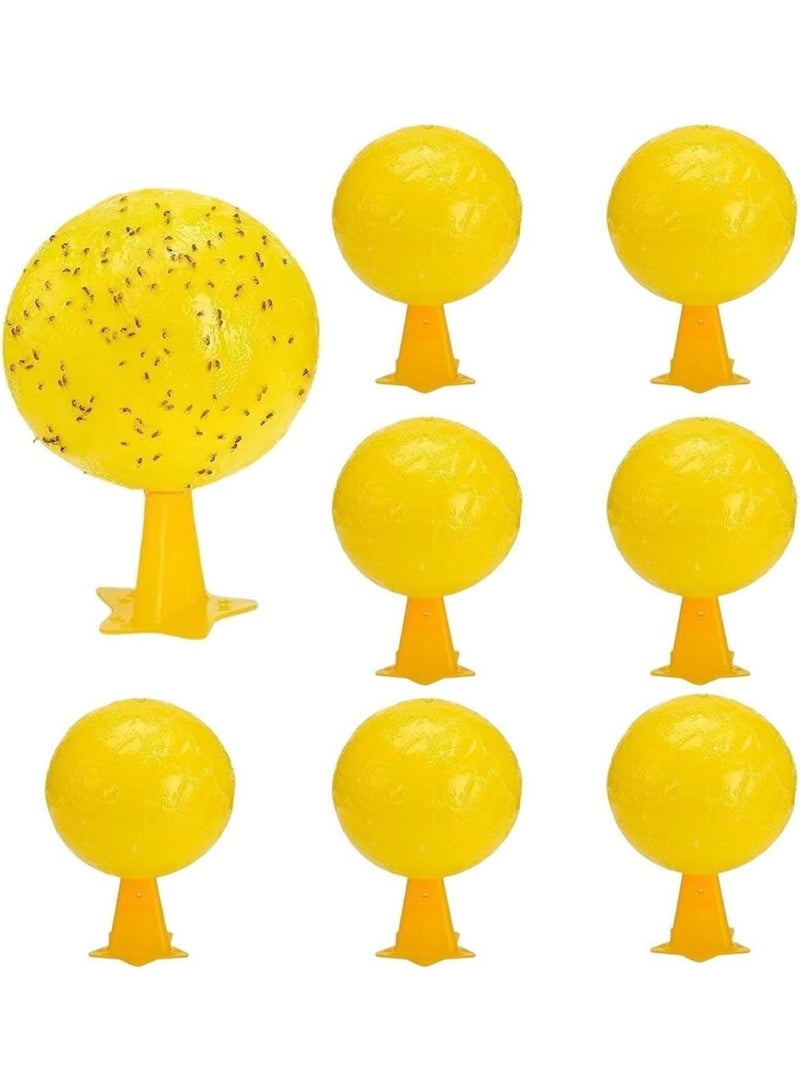 Pack of 10 Fruit Fly Traps for Outdoor Orchard, Ball Shape Hanging Fruit Fly Trap Bait Yellow Sticky , Home Garden Farm Fruit Plants Gnat Sticky Traps - Image 2