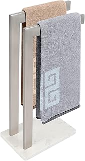 NearMoon NearMoon Hand Towel Holder with Balanced Marble Base, SUS304 Stainless Steel Stand Towel Ring L Shape Hand Towel Rack  - Image 1