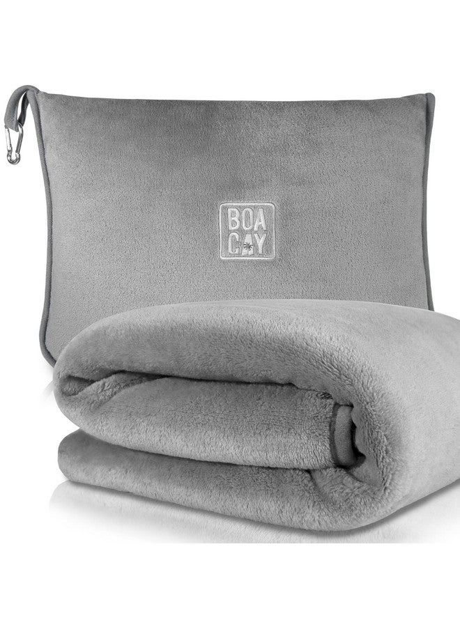 BOACAY BOACAY Soft & Warm Travel Blanket for Airplane & Car - Long Flight Essential for Women, Men, Kids - Compact Pillow with Luggage Sleeve & Backpack Clip - Image 1
