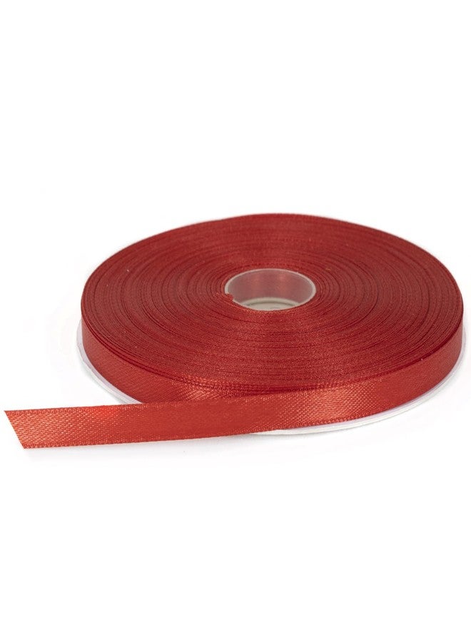 Stuffvisor Red Satin Ribbon Roll - 1/4 inch x 50 Yards, Double Face Solid Color, Thick and Durable, 100% Polyester for Gift Wrapping, Crafts, Hair and Decorations - Image 1