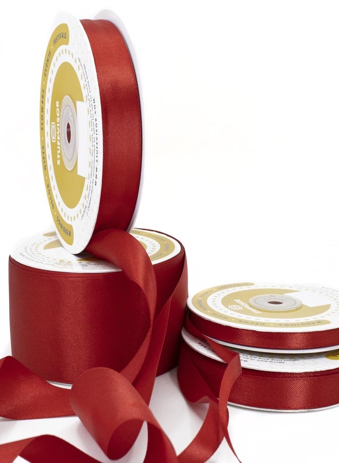 Stuffvisor Red Satin Ribbon Roll - 1/4 inch x 50 Yards, Double Face Solid Color, Thick and Durable, 100% Polyester for Gift Wrapping, Crafts, Hair and Decorations - Image 5