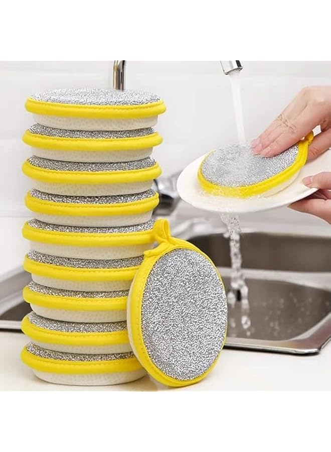PROMASS 10 pcs, Kitchen Dishwashing Sponge, Does Not Hurt Pot Brush Pot Artifact,Houslhod Double -Sided Cleaning Sponge Wipe,Scouring Pad,Kitchen Scrub Sponge,Cleaning Supplies, Cleaning Tool - Image 1