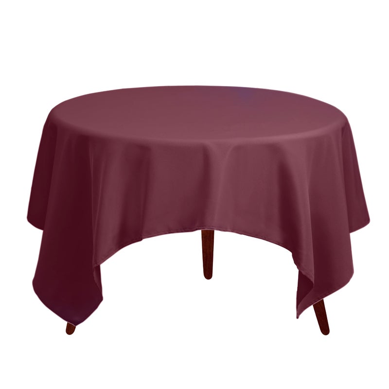 Gee Di Moda Square Tablecloth - 70 x 70 Inch Burgundy Table Cloth for Medium Square or Round Tables - Heavy Duty Washable Fabric - for Buffet Table  Holiday Party  Dinner  Wedding & Baby Shower - Image 2