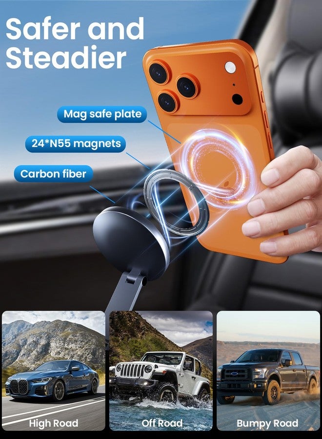 BEEGROW Car Phone Holder for Magsafe [96LBS Ultra Vacuum Suction+2800gf Ultra Magnetic] Car Phone Mount 360° Adjustable, Phone Holders for Your Car for iPhone 17 Pro Max 16 15 14 13 12 Air Plus (Carbon Fiber) - Image 3