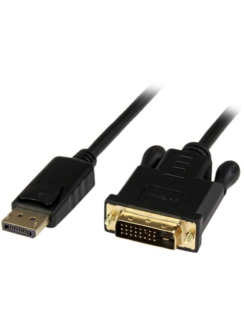 Startech.com StarTech.com 3ft (1m) DisplayPort to DVI Cable - 1080p Video - Active DisplayPort to DVI Adapter Cable - DisplayPort to DVI-D Cable Converter Single Link - DP 1.2 to DVI Monitor Cable (DP2DVIMM3BS)  - Image 1