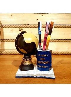 Keyfim Shop World Globe Desktop Pen Holder Figurine  - Image 1