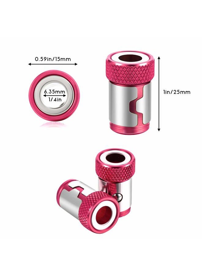 Mudder 5 Pieces Magnetic Screw Ring Bit Magnetizer Ring Metal Magnetizer Screw, Removable for 1/4 Inch/ 6.35 mm Hex Screwdriver and Power Bits (Red) - Image 3