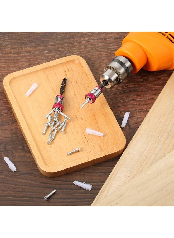 Mudder 5 Pieces Magnetic Screw Ring Bit Magnetizer Ring Metal Magnetizer Screw, Removable for 1/4 Inch/ 6.35 mm Hex Screwdriver and Power Bits (Red) - Image 5