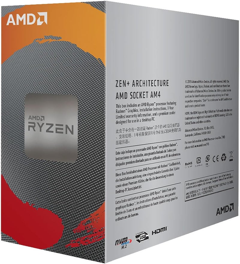 A M D معالج سطح المكتب Ryzen 3 3200G رباعي النواة غير مقفل مع رسومات Radeon - Image 3