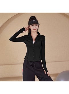 Generic 2024 Womens Yoga Suit Running Fitness Outfit Autumn Winter Long Sleeve Pilates Training Top Black 