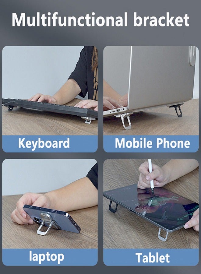 2 PCS Portable Keyboard Riser, Mini Laptop Stand for Desk Computer Keyboard Tablet Stand Riser Aluminum - Image 2