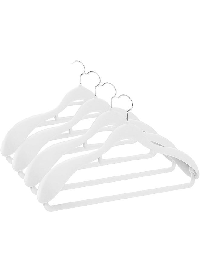 Red Dot Gift Red Dot Gift® 4 Pack White Wide Shoulder Velvet Hangers,Suit Hangers for Men,Smooth Finish 360°Swivel Hook Heavy Duty Coat Hangers for Closet, Jacket Clothes Hangers for Dress,Pants,Shirts,Skirts,Tie.  - Image 1
