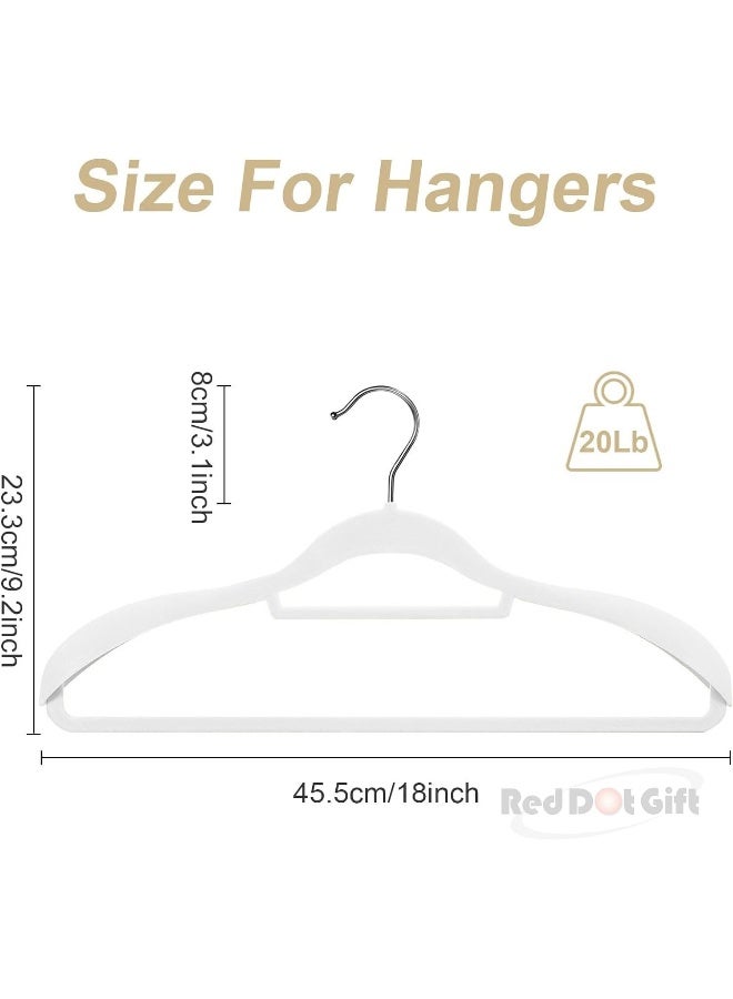 Red Dot Gift Red Dot Gift® 4 Pack White Wide Shoulder Velvet Hangers,Suit Hangers for Men,Smooth Finish 360°Swivel Hook Heavy Duty Coat Hangers for Closet, Jacket Clothes Hangers for Dress,Pants,Shirts,Skirts,Tie.  - Image 2