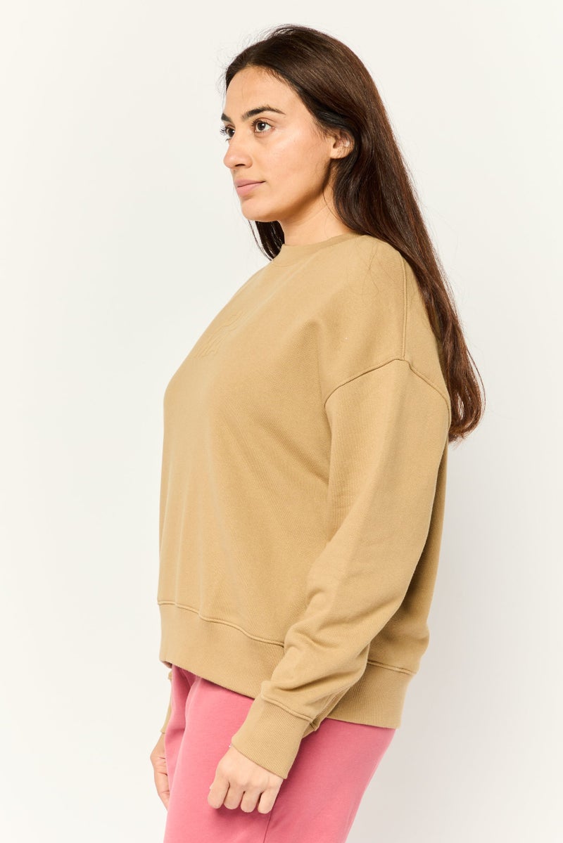 PUMA Women Sportswear Fit Long Sleeve Outdoor Sweatshirt, Tan - Image 3