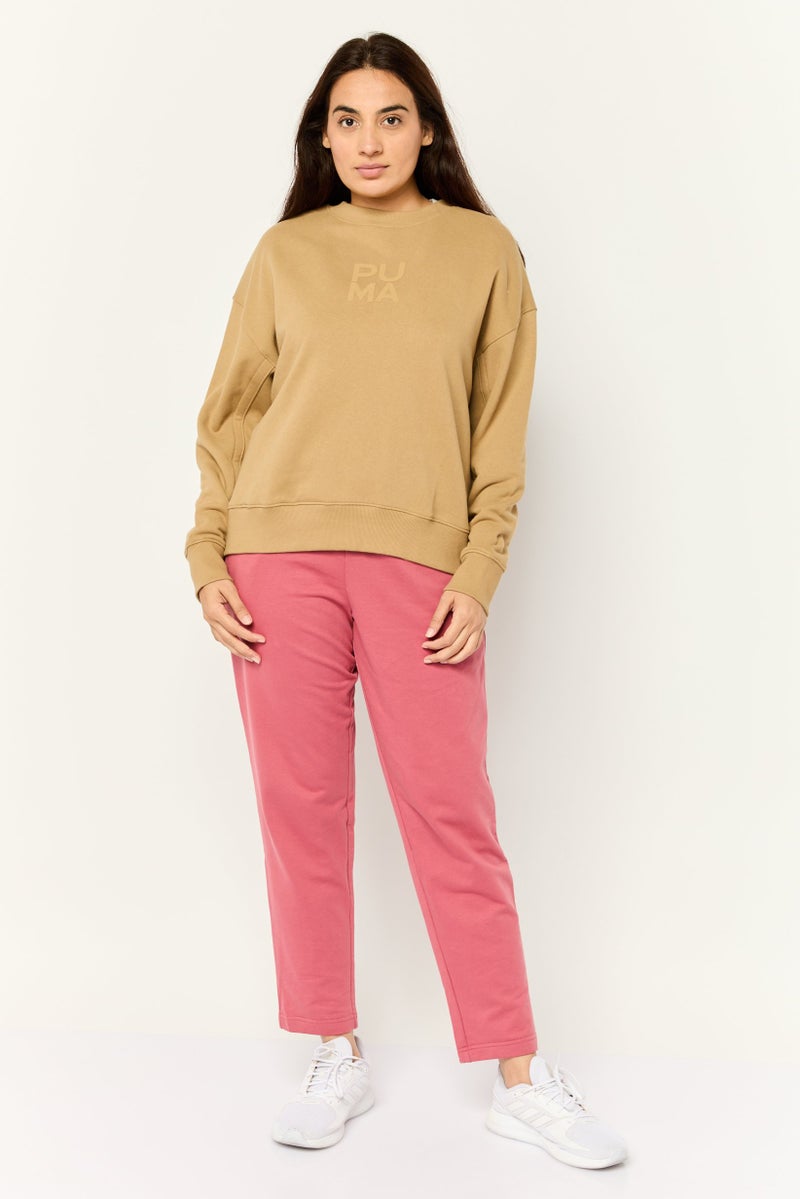 PUMA Women Sportswear Fit Long Sleeve Outdoor Sweatshirt, Tan - Image 2