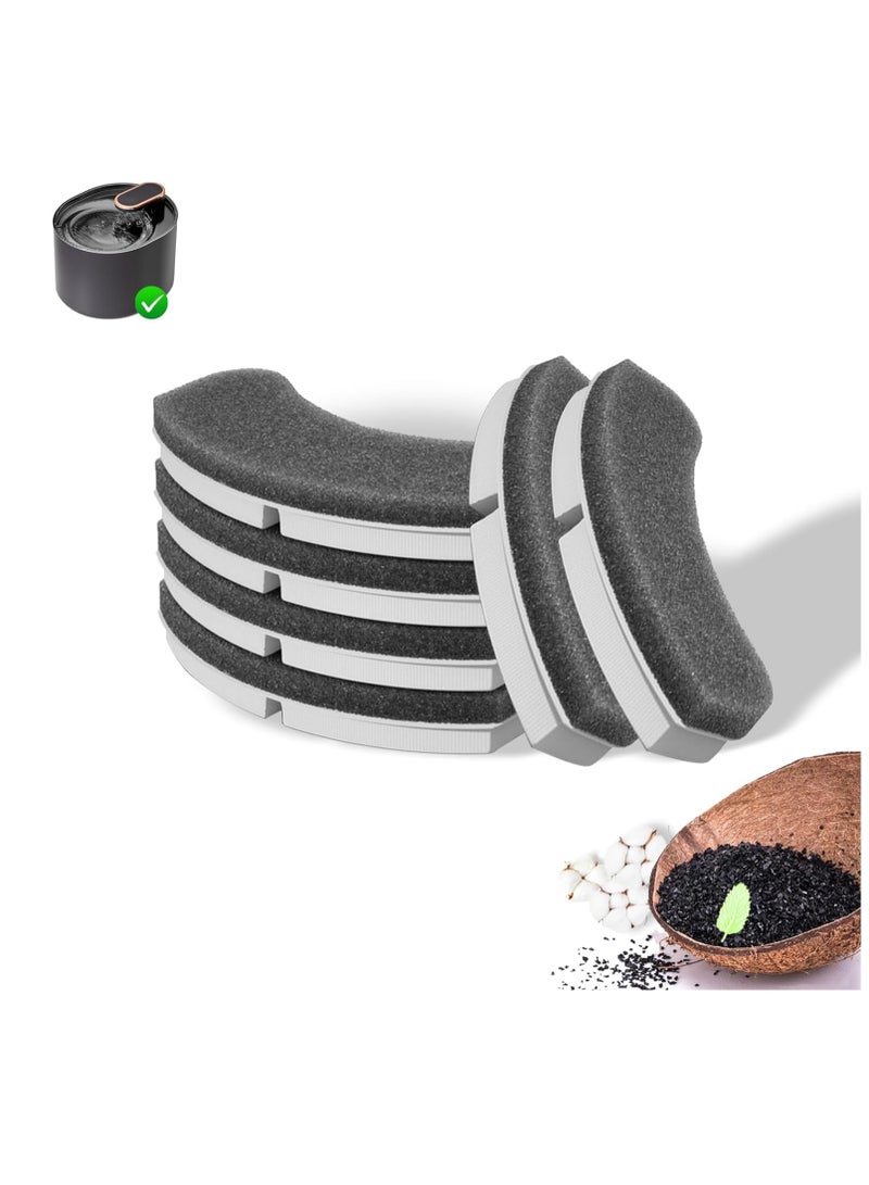 فلتر نافورة مياه القطط، عبوة 6 فلتر استبدال نافورة القطط، إسفنجة منحنية كربون نشط، فلتر قابل للاستبدال متوافق مع موزع مياه الحيوانات الأليفة سعة 3 لتر - Image 1