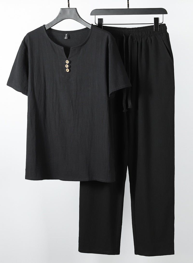 KUYING New Trend Ice Silk Handsome Sportswear Two-Piece Set 