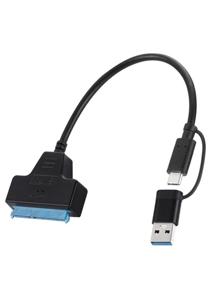 USB 3.0  Type-C 3.0 to SATA Hard Drive Adapter Cable – Dual Interface External HDD/SSD Converter for 2.5/3.5 SATA Drives, Optical Drives – Plug  Play, 5Gbps, LED Indicator, OTG Support, DC Power Por  - Image 1