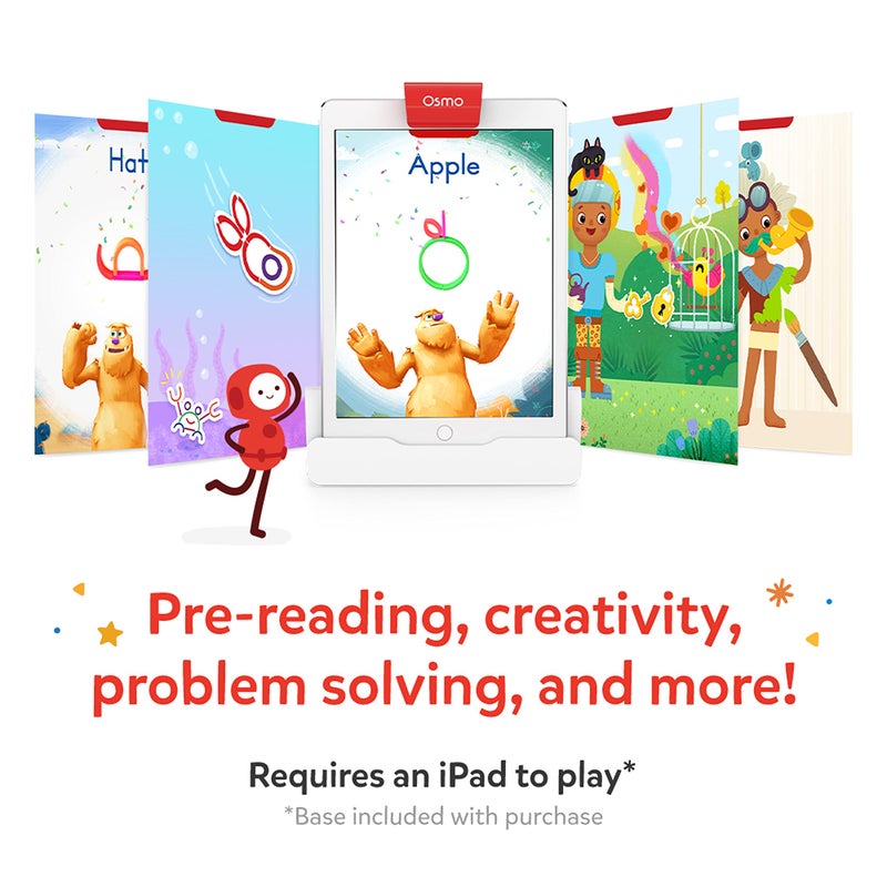 Osmo  Little Genius Starter Kit for iPad  4 HandsOn Learning Games  Ages 35  Problem Solving Phonics  Creativity Osmo iPad Base Included Multicolor - Image 3