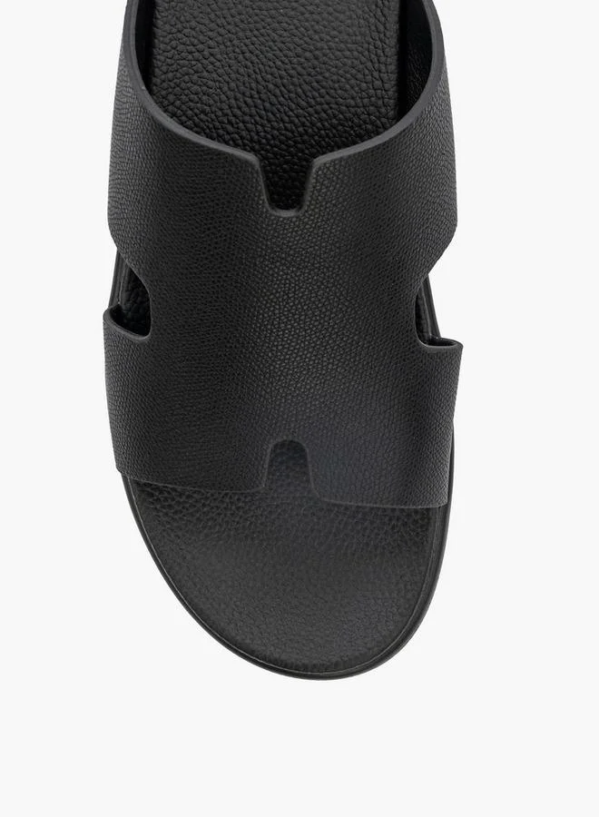 LBL by Shoexpress BLACK Solid Slip-On Sandals for Men | Best Price UAE