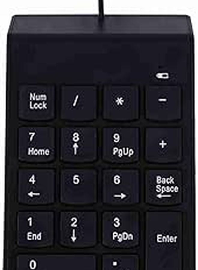 Mini USB Numeric Keypad 18 Keys Spill Resistant Black Plug and Play for PC Accounting - Image 1