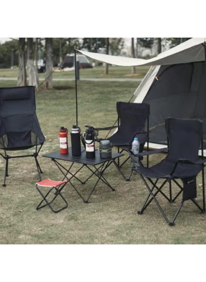 DEXO كراسي تخييم قابلة للطي استمتع بالهواء الطلق مع كرسي رياضي متعدد الاستخدامات كرسي خارجي وكرسي حديقة خفيف الوزن مع حامل أكواب - أزرق بحري - Image 2