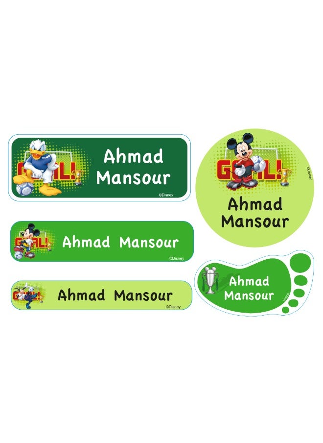 Essmak Disney Personalized Waterproof Name Labels for Kids – Set of 74 Custom Stickers for School Supplies, Lunch Boxes, Clothes and Toys  - Image 1
