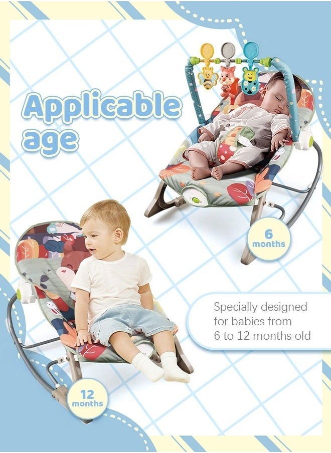 MIXDE Baby Rocking Chair Multifunctional Music Rocking Chair Children Leisure Rocking Chair with Detachable Toys Multi Position Tilt And Safety Belt Hypnotic Cradle Bed  - Image 3
